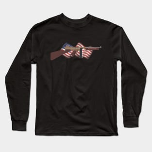 Patriotic WW2 Tommy Gun Long Sleeve T-Shirt